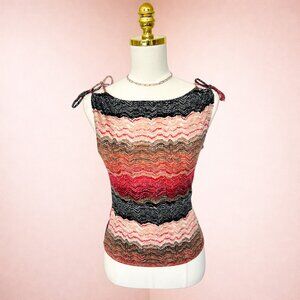 Vintage Venus Red & Black Textured Tank